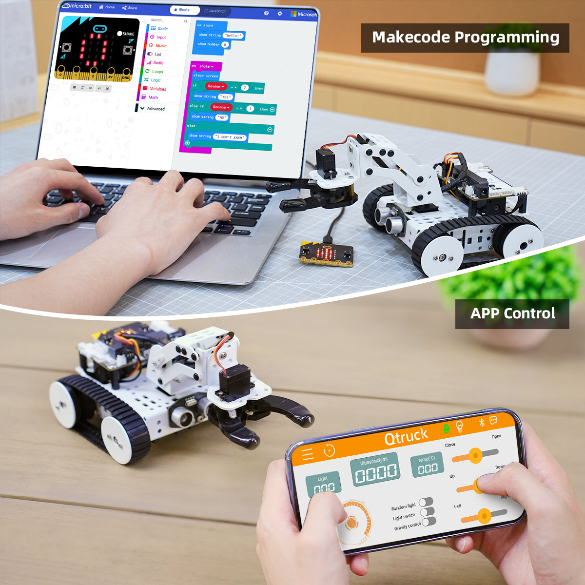 Qtruck Programmable Educational Robot: Hiwonder micro:bit Series Robot with Various Forms